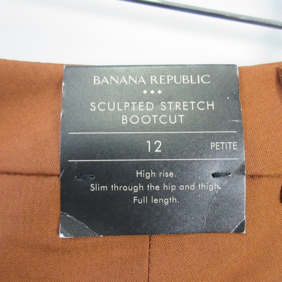 Banana Republic Sculpted Stretch Bootcut Womens Trouser 12 P Brown Pants 438 - Picture 6 of 12